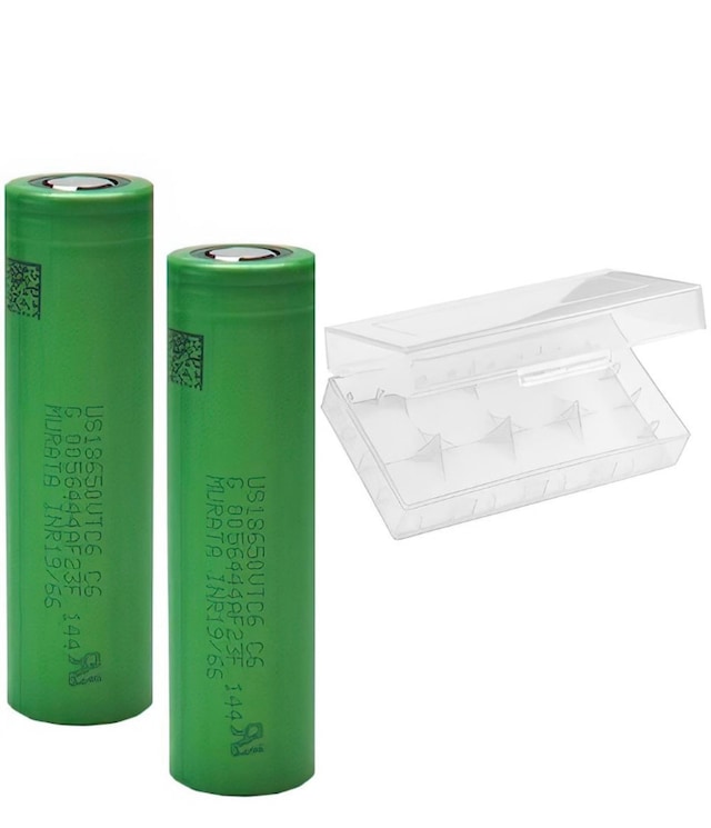 Sony VTC6 18650 3.7 V 3000 mAh 30A Li-ion Şarjlı Pil 2'li + Pil Taşıma Kutusu