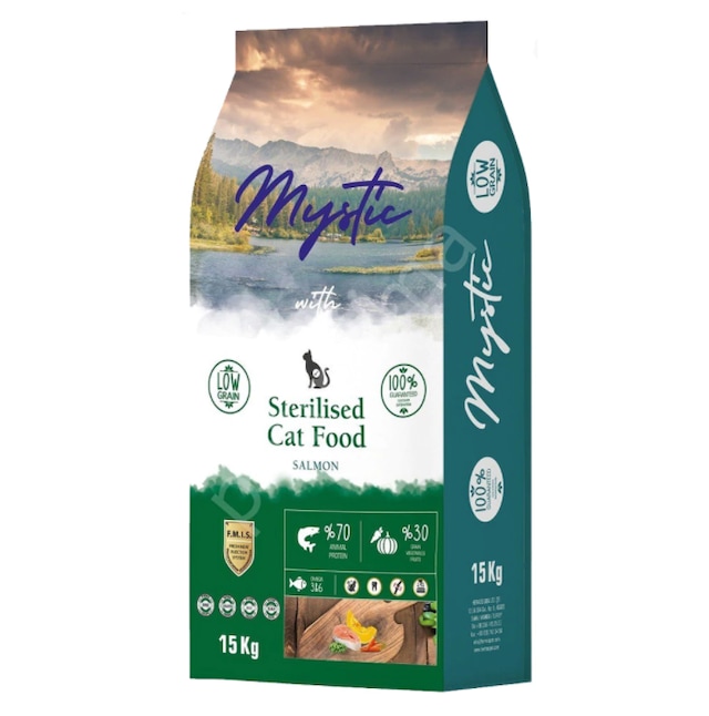 Mystic Sterilised Somonlu Az Tahıllı Kısırlaştırılmış Yetişkin Kedi Maması 15 KG