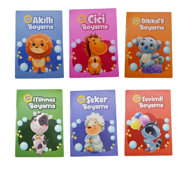 Lilamordükkan Akıllı Bıdık Boyama Kitabı Seti 6 Adet 288 Sayfa