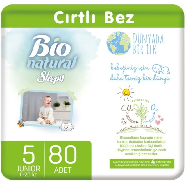 Sleepy Bio Natural Bebek Bezi 5 Numara Junior 80 Adet