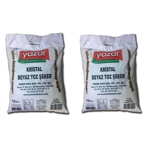 Yazar Toz Şeker 2 x 10 KG