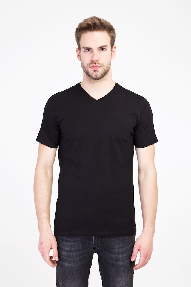 KİĞILI  SLİMFİT DÜZ V YAKA TİŞÖRT