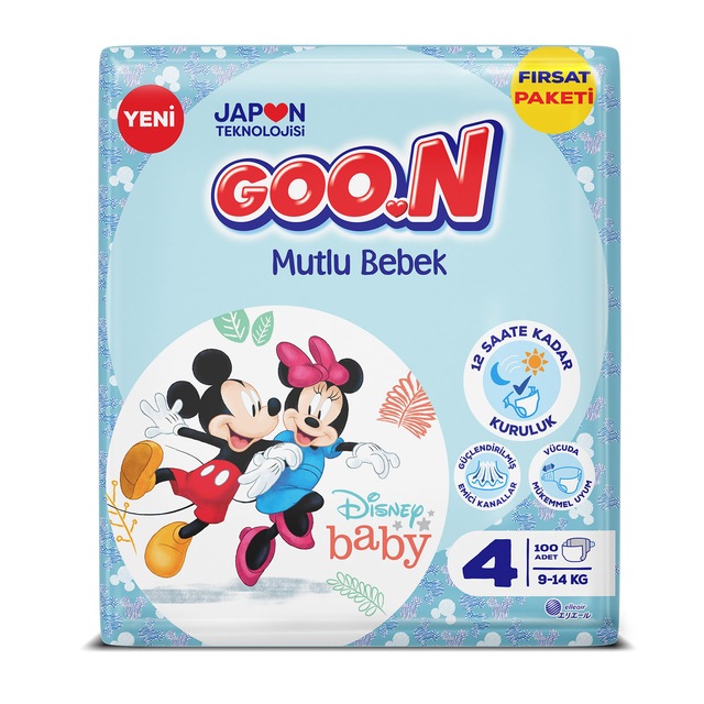 Goon Mutlu Bebek Bebek Bezi 4 Numara Fırsat Paketi 100 Adet