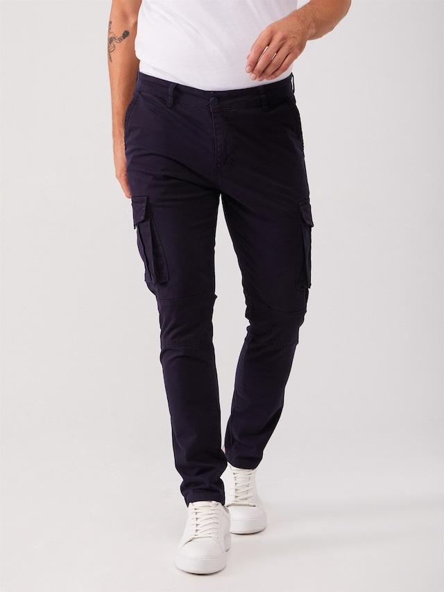 LACİVERT KARGO CEP ERKEK PANTOLON - SLIM FIT