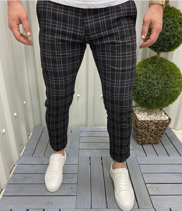 Skinny Fit Likralı Erkek Keten Pantolon