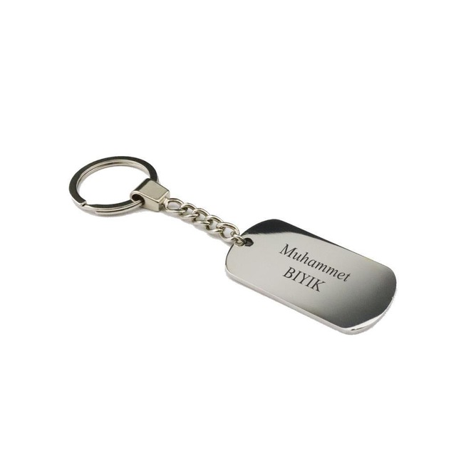 Pigado İsme Kişiye Özel Çelik Künye Anahtarlık