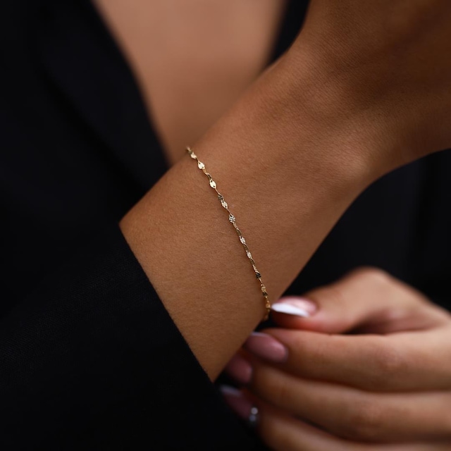 14 Ayar Altın Kalemli Boomerang Bileklik