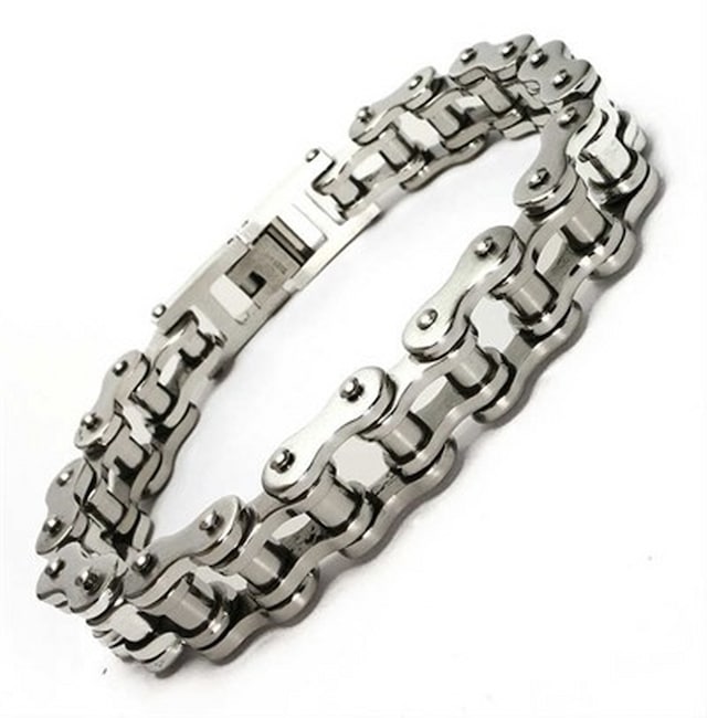Motosiklet Bisiklet Zinciri Erkek Çelik Bileklik İnce Model