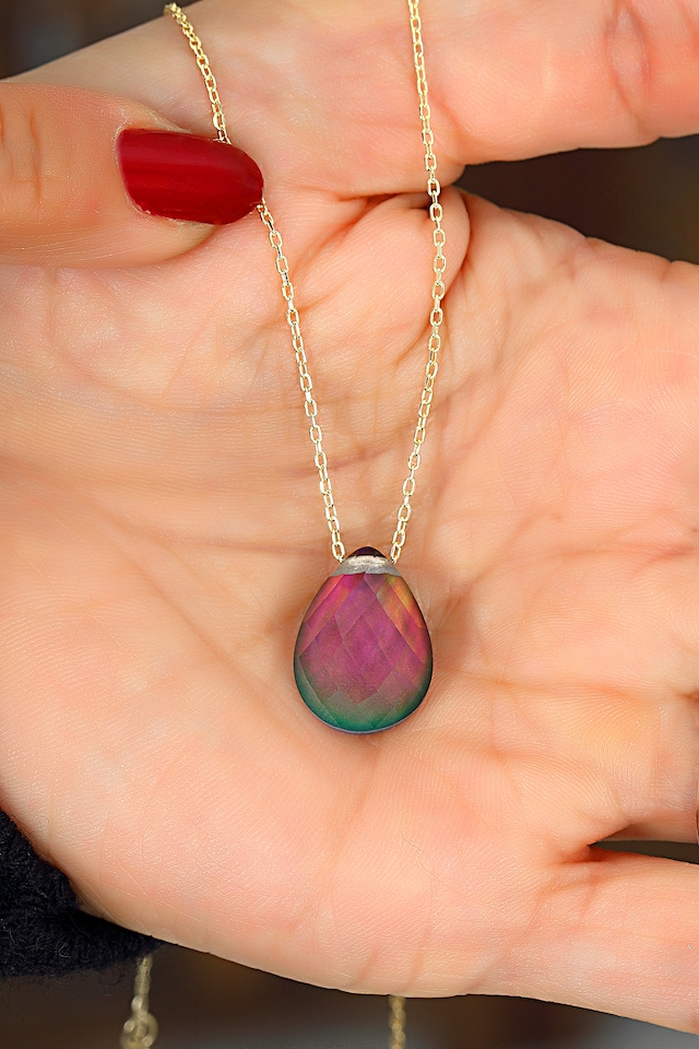 AZURİS 925 AYAR GÜMÜŞ HİS TAŞI KOLYE