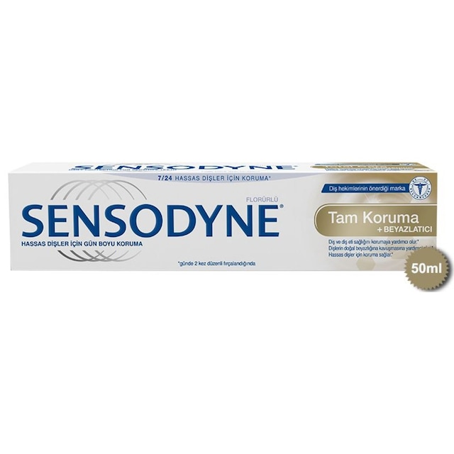 Sensodyne Tam Koruma + Beyazlatıcı Diş Macunu 50 ML