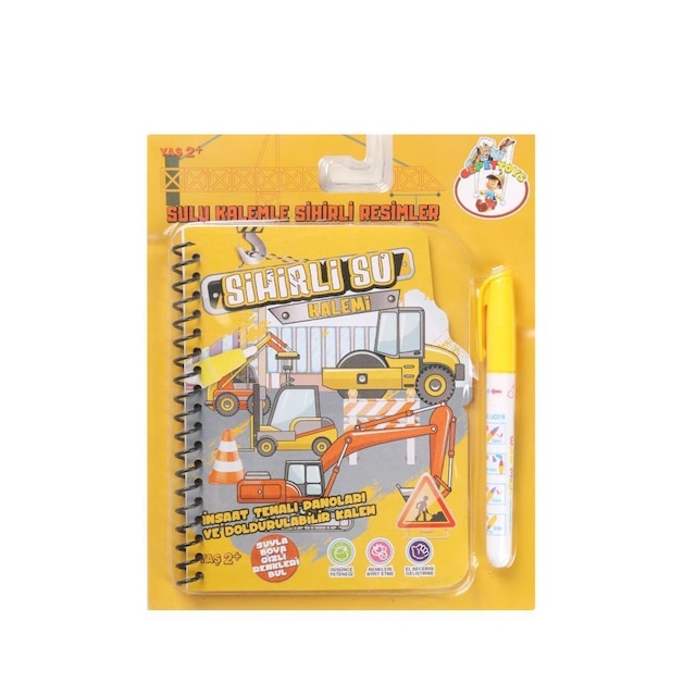 Sihirli Su Kalemli Boyama Kitabı / İnşaat Temalı