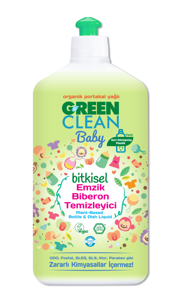 U Green Clean Baby Organik Portakal Yağlı Bitkisel Biberon ve Emzik Temizleyici 500 ML
