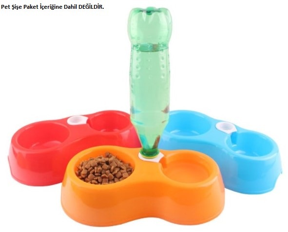 Kedi Köpek Evcil Hayvan 1 lt Şişe Uyumlu Su Mama Kabı