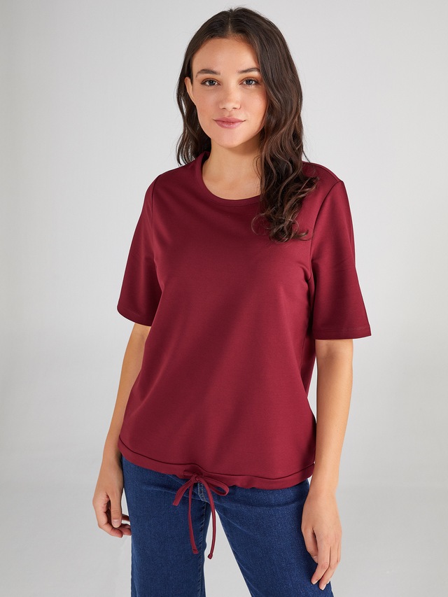 FAİK SÖNMEZ Beli Büzgülü Bisiklet Yaka T-Shırt 63465