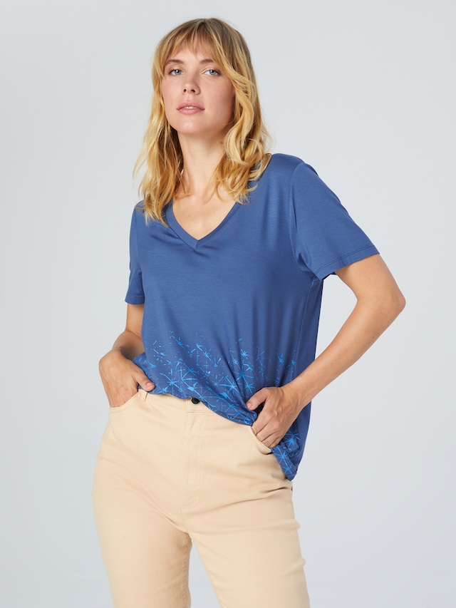 FAİK SÖNMEZ Etek Ucu Baskı Detaylı T-Shırt 63472