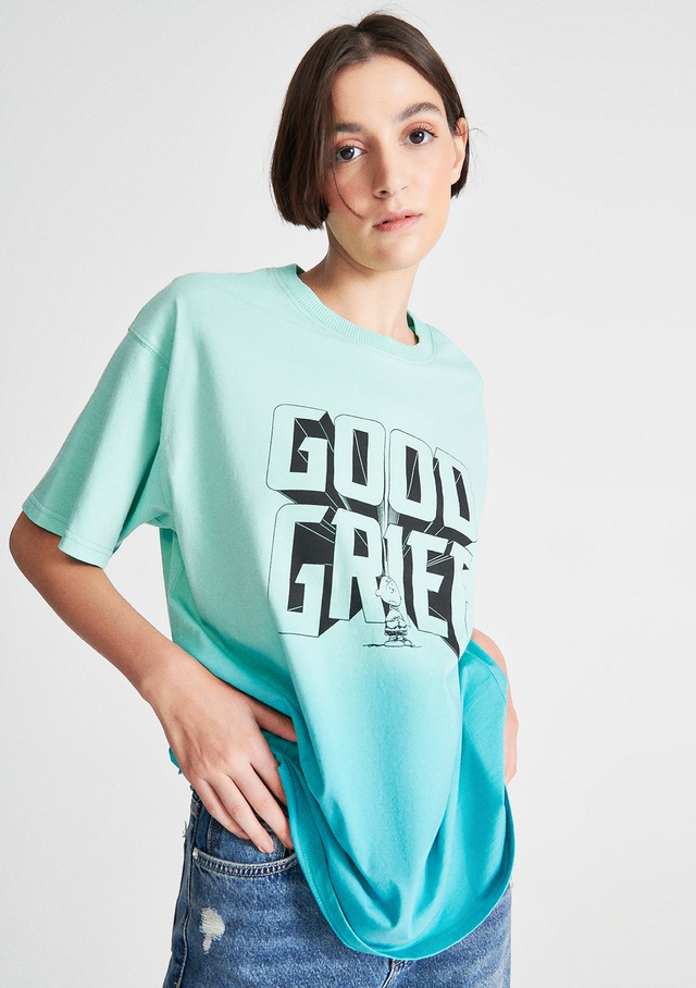 Mavi - Good Grief Baskılı Mavi Tişört 1610324-71750