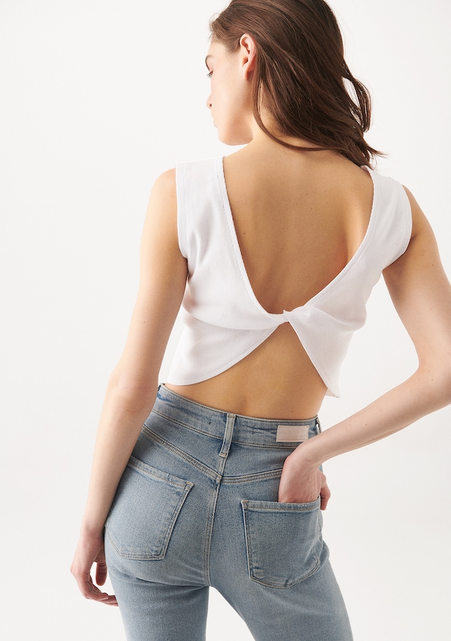 Mavi - Kolsuz Beyaz Tişört 1610506-620