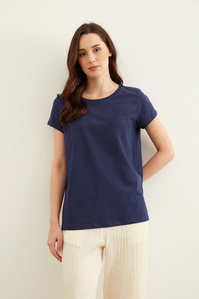 Yuvarlak Yaka Tshirt - Lacivert