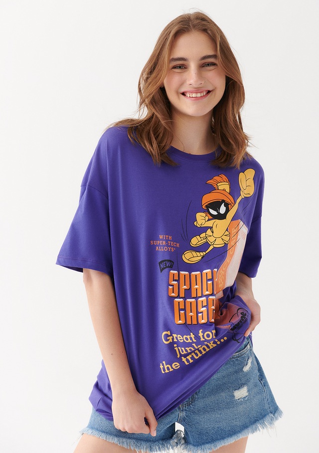 Mavi - Space Case Baskılı Mor Tişört 1610600-70628