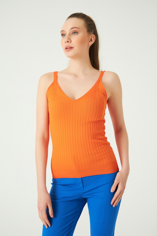 Askılı Triko Atlet - Turuncu