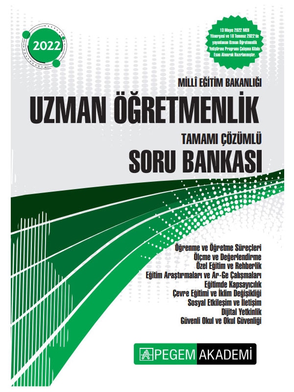 2022 Uzman Öğretmenlik Soru Bankası Pegem Akademi