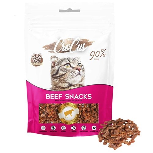 Crocus Beef Snacks Biftekli Tahılsız Kedi Ödülü 80 Gr