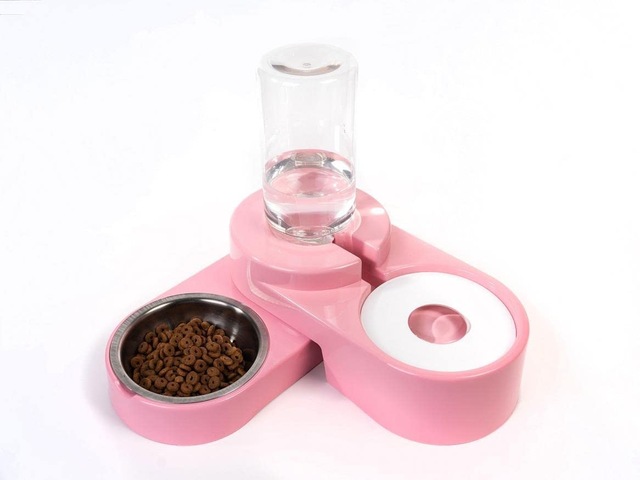 Köşeli Ayarlanabilir Hazneli Çelik Taslı Kedi-Köpek Mama Ve Su Ka