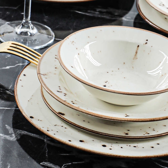 Tulu Porselen 24 Parça Lale Yemek Takımı