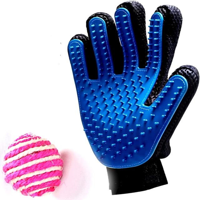 Evcil Hayvan Tüy Toplama Eldiveni + Kedi Oyuncağı Renkli Ip Sarma