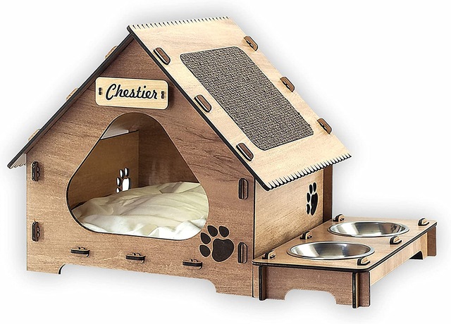 enreal Kedi Evi Mama Kabı Kedi Tırmalama Tahtası, Modena