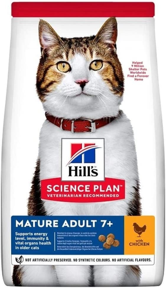 Hill's Feline Mature Adult +7 Tavuklu Yaşlı Kuru Kedi Maması 1,5