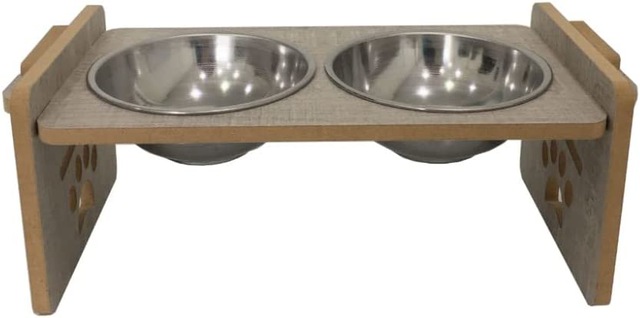 Petzanya Kedi ve Küçük Irk Köpek Ahşap Ayarlanabilir Kedi Mama Ve