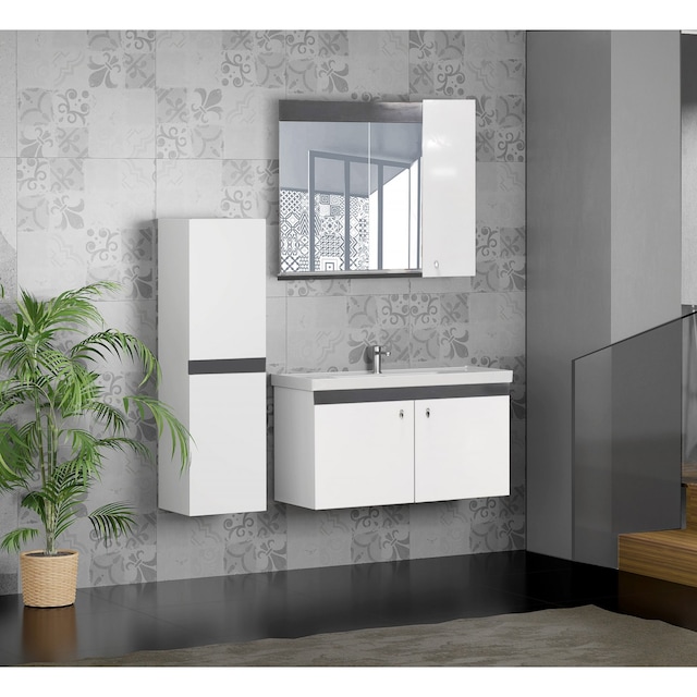 KAREN BANYO NEW BAHAR 80 CM BANYO DOLABI BOY DOLAP HEDİYELİ