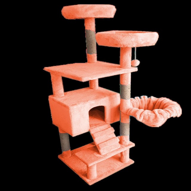 Katlı Kedi Evi Ve Oyun Alanı Somon