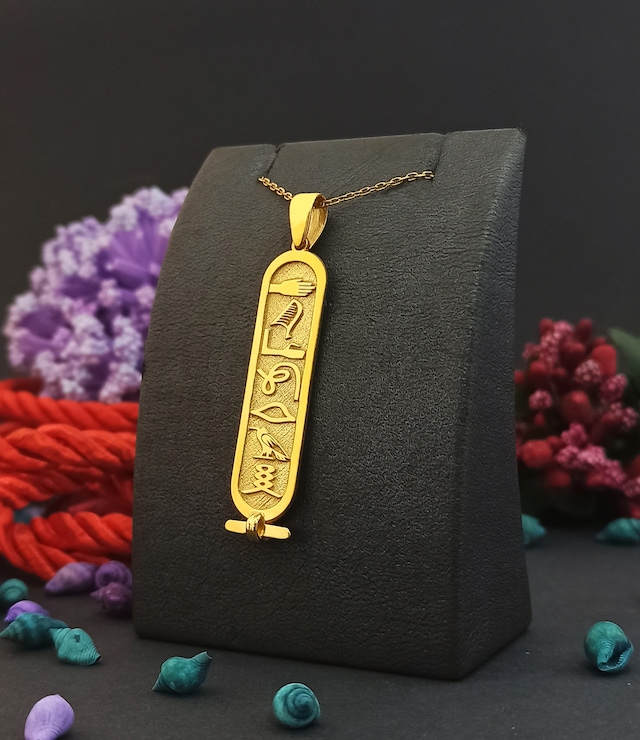 925 Ayar Gümüş İsimli Antik Mısır Hiyeroglif İsim Kartuş Kolye