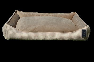 PANDA KAHVERENGİ (KAZAYAĞI DESENLİ)  XXL KÖPEK YATAK  ( 100 CM X