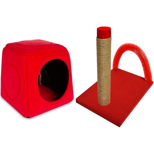 Biosand Üç Fonksiyonlu Kedi Yatağı ve Kaşımalı Tırmalama Seti Kı