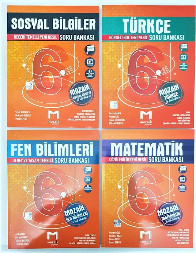 Mozaik Yayınları 6.Sınıf Soru Bankası Seti 4 Kitap 2023 *Yeni