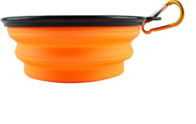 Katlanabilir Taşınabilir Kedi Köpek Mama ve Su Kabı 350 mL Turunc