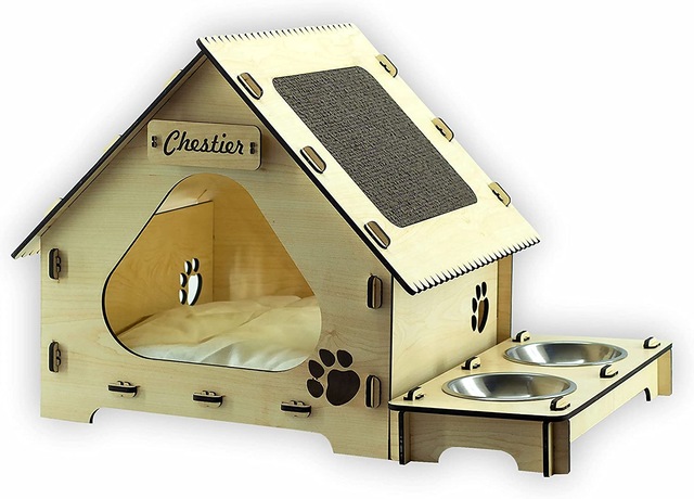 enreal Kedi Evi Mama Kabı Kedi Tırmalama Tahtası, Banu