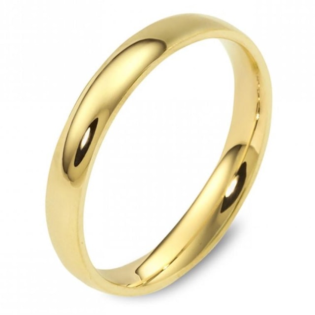 4mm Bombeli Altın Kaplama Gümüş Alyans Söz Nişan Yüzüğü wr87