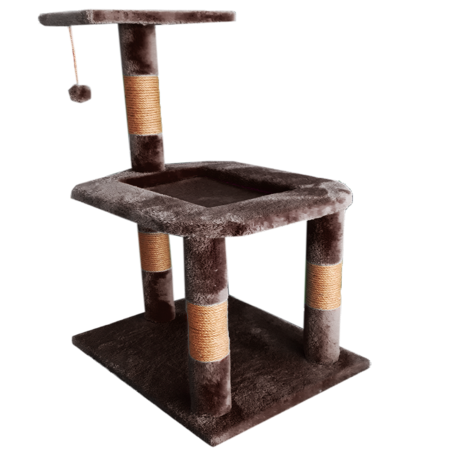 Kedi Yatağı Ve Oyun Alanı Koyu Kahverengi