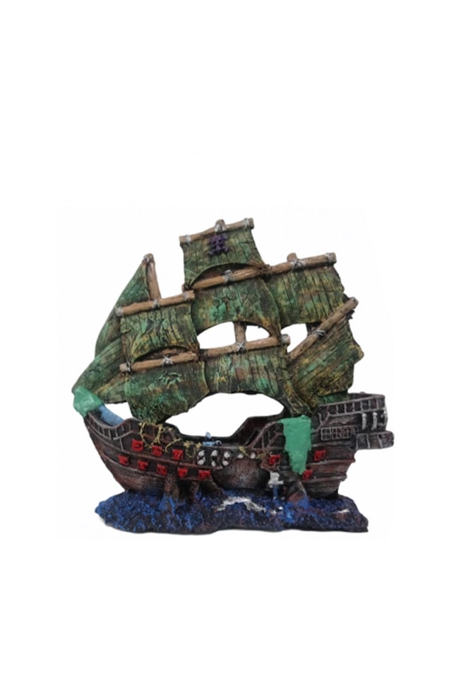 Akvaryum Yelkenli Gemi Dekor