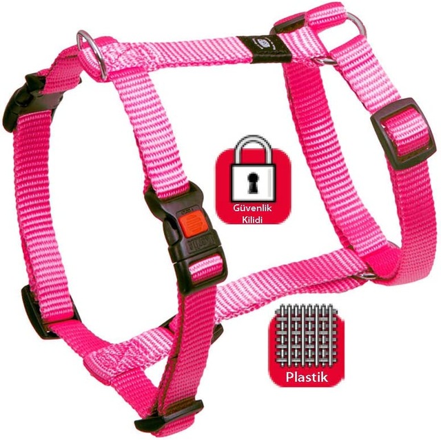 Kilitli Göğüs Tasma, XL, 90-120 cm, Pembe