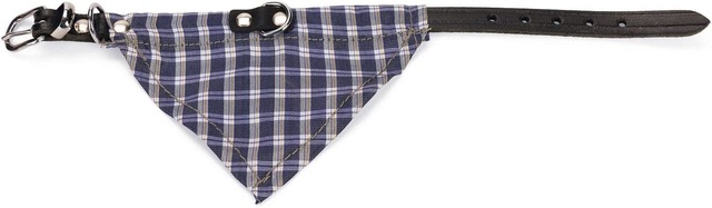 Deri Bandanalı Boyun Tasması 32 cm, Mavi