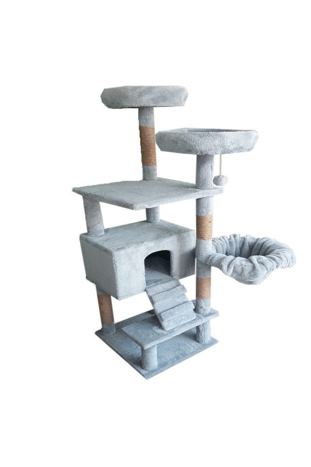 Lly-15 Lily Katlı Kedi Evi Ve Tırmalama Gri