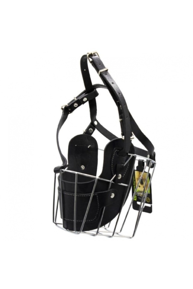 203234- Deri Metal Korumalı Köpek Ağızlığı Xl