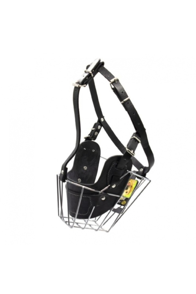 203233- Deri Metal Korumalı Köpek Ağızlığı L