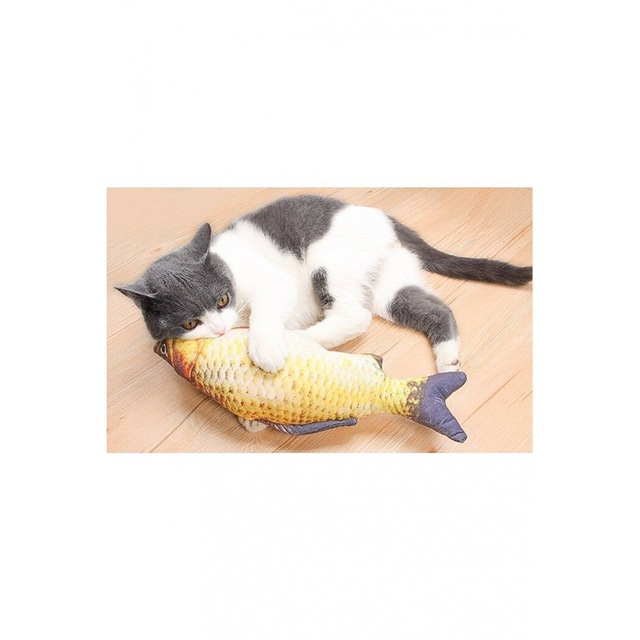 Evcil Hayvan Kedi Oyuncağı Hareketli Şarjlı Peluş Balık