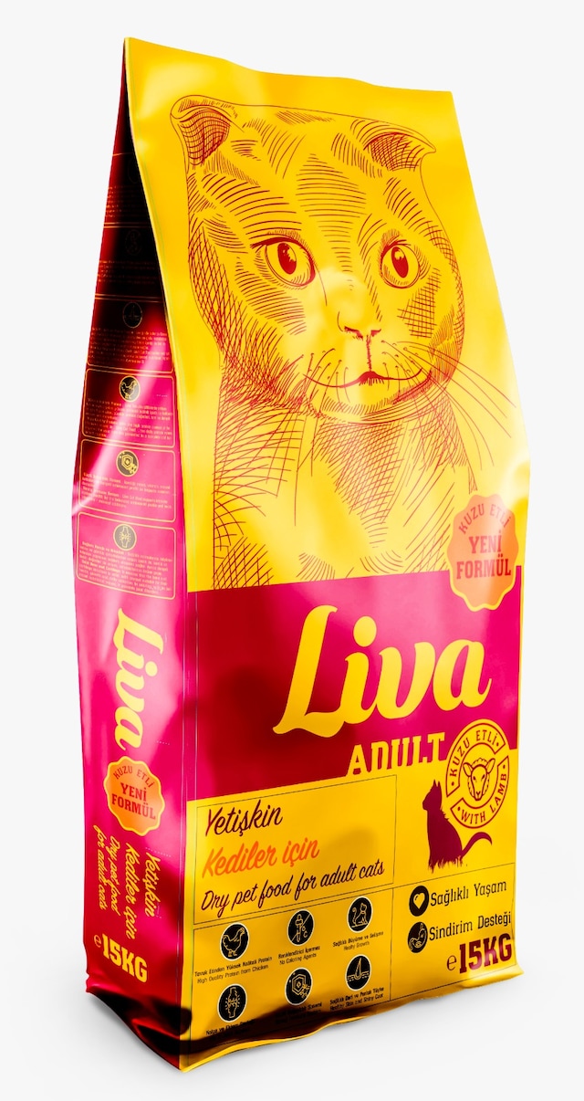 Liva Kuzu Etli Yetişkin Kedi Maması 15 KG